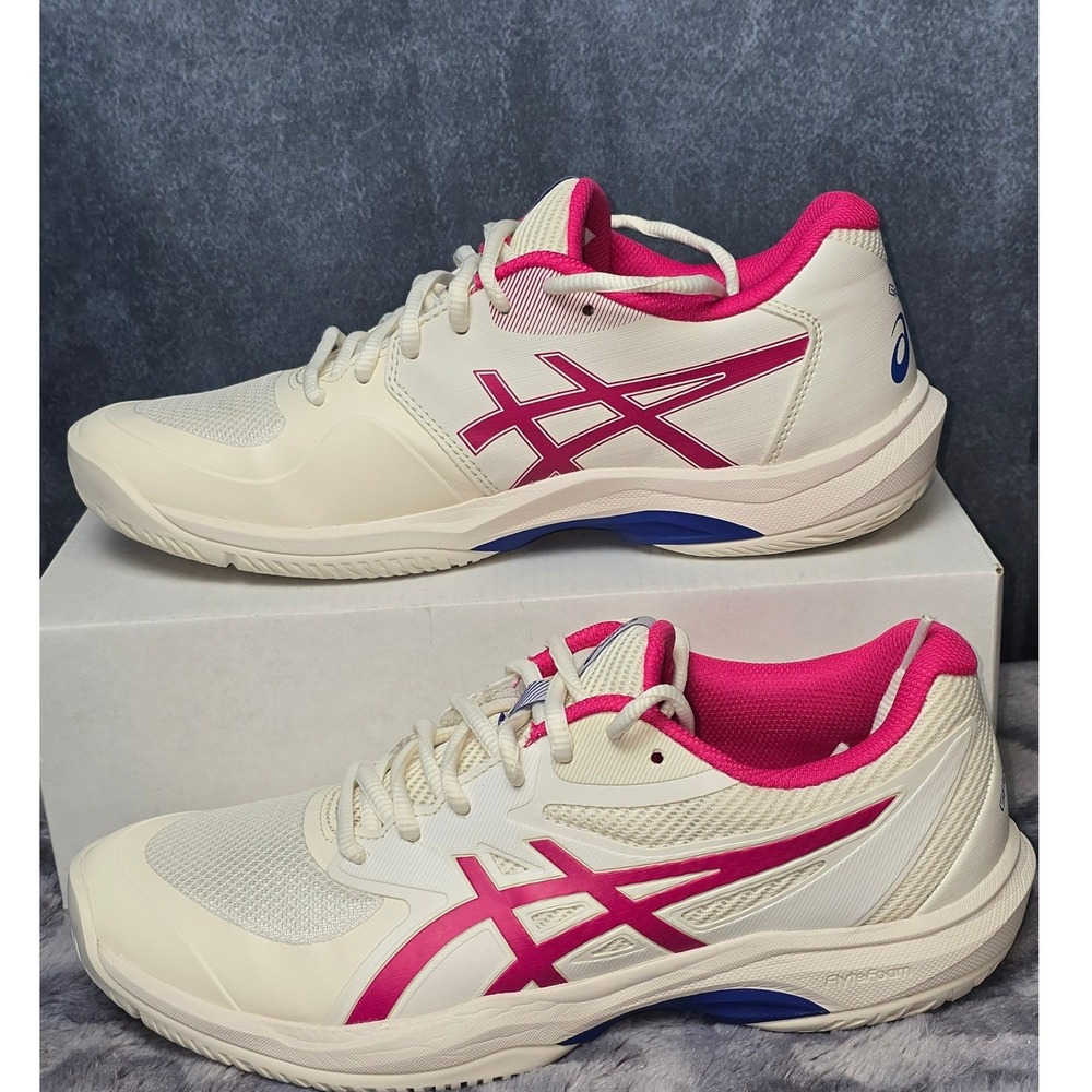 NWOT Asics Game FF Court Tennis Cream/Rose Pink Athletic Sneakers Womens 9